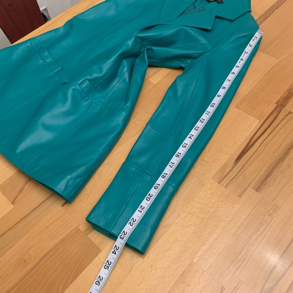 Bagatelle green genuine leather blazer/jacket one button size S - Picture 14 of 16